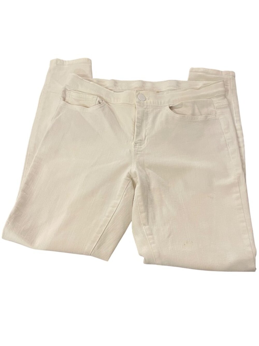 J.Jill Leggings White Womens Slim Fit Jeans With Pockets & Button Closure